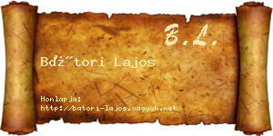 Bátori Lajos névjegykártya